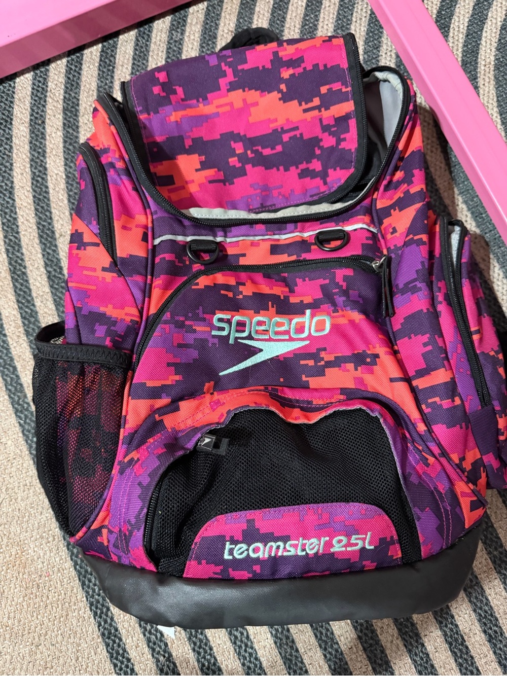 Speedo Pink Purple Orange Camo Teamster 25L Gear Backpack